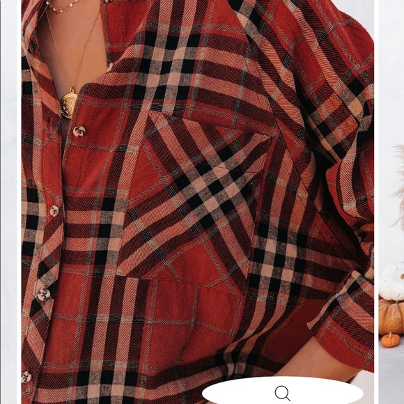 Rust plaid button down - Picture 5 of 9